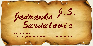 Jadranko Surdulović vizit kartica